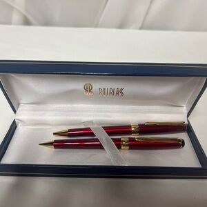 Bill Blass Red and Gold Pen and Pencil Set